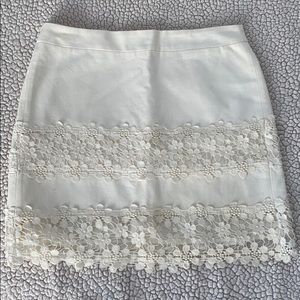 J. Crew Off White Floral Mini Skirt